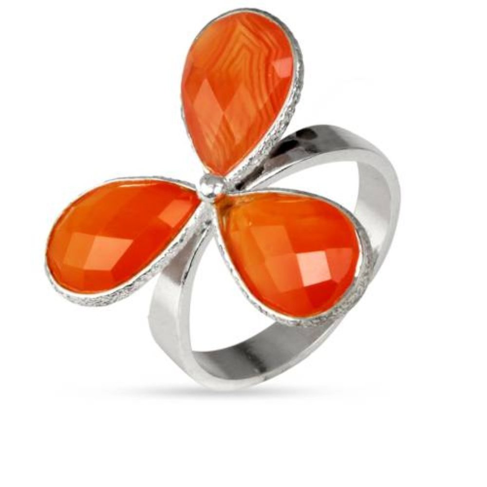 Limited Edition Artisan Carnelian Flower Ring